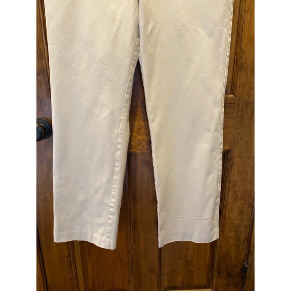 Talbots Signature Straight Pants Size 8 Cream 92% Cotton 8% Spandex Pockets - Picture 4 of 12